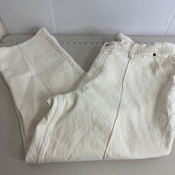 Abercrombie & Fitch Curve Love Mid Rise Baggy Jean Cream Plus Size 34 18 - Picture 13 of 14